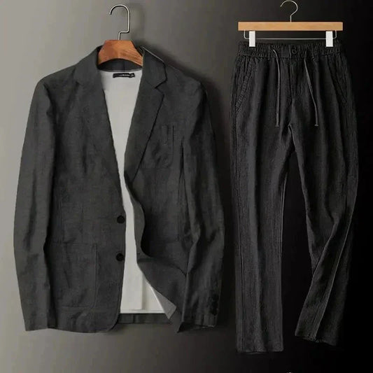 Men's Linen Suit – Casual Blazer and Trousers for Summer Events