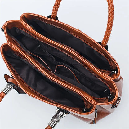 Geantă mare din piele pentru femei – Tote încăpător, cu design elegant, pentru serviciu, utilizare zilnică și călătorii