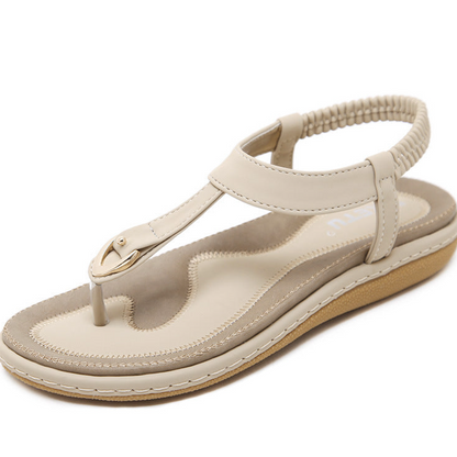 Sandale de damă tip T cu bareta elastică la călcâi – Sandale clasice de vară pentru vacanță, purtare zilnică, plajă și ocazii relaxate