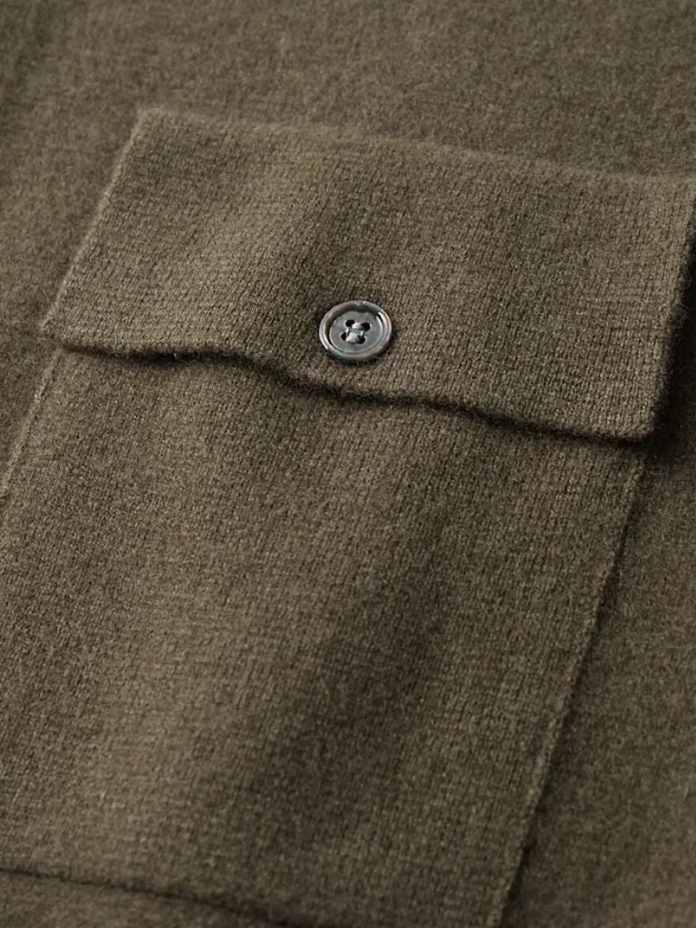 Cárdigan de punto para hombre con cuello, botones y mangas largas – Jersey elegante con bolsillos, para la oficina, el estilo casual elegante y el día a día