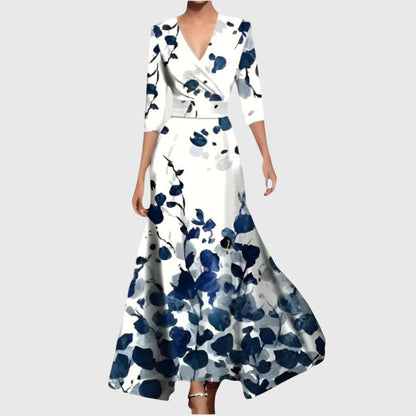 Women's Floral Wrap Maxi Dress – Elegant Dress for Parties, Weddings, Vacations, and Special Occasions
