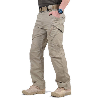 Pantalones cargo tácticos de hombre con diseño reforzado y varios bolsillos – Pantalones prácticos para senderismo, acampada y trekking