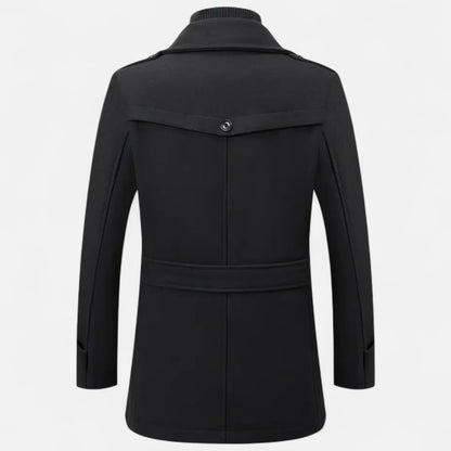 Męski płaszcz tweedowy slim fit – klasyczna odzież wierzchnia na jesień, zimę, do biura, na co dzień i w stylu smart casual
