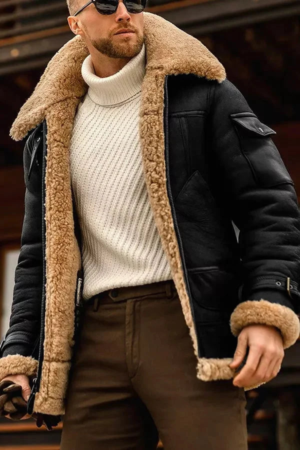 Pánská zimní bunda ve stylu Camel - klasická a teplá bunda na podzim, zimu, každodenní nošení a elegantně ležérní styl
