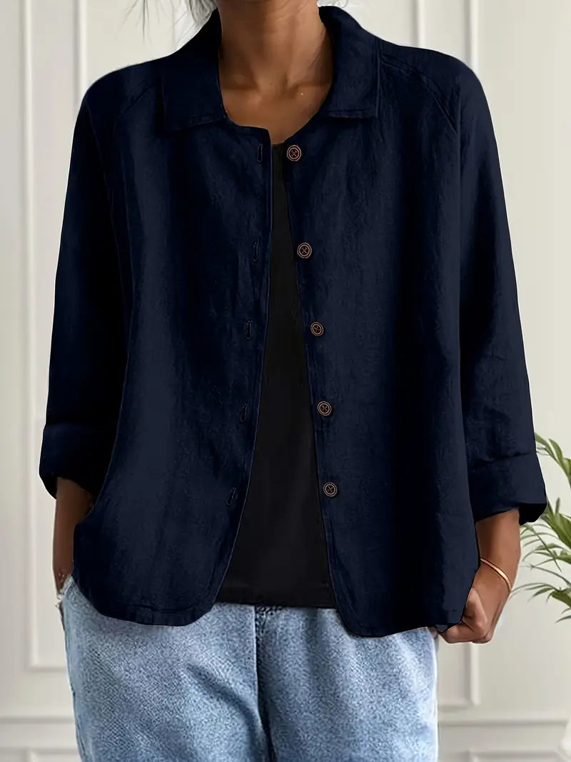 Cárdigan ligero tipo camisa para mujer con cierre de botones – Cárdigan ligero y versátil para uso diario, tiempo libre, oficina y estilo de capas