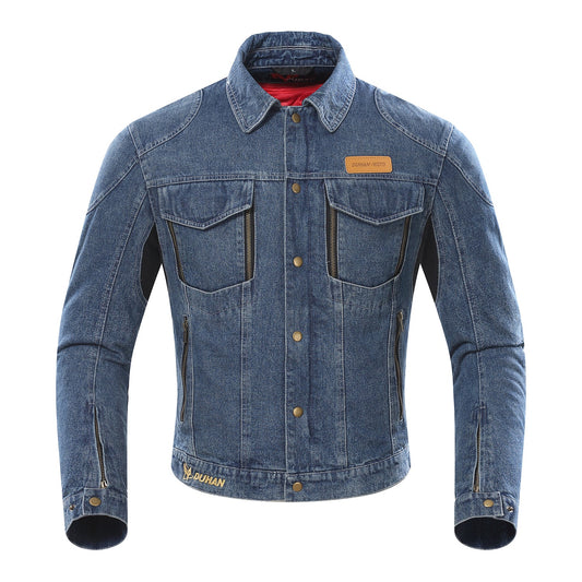 Geacă de motocicletă protectoare din denim pentru bărbați, cu căptușeală detașabilă și protecție integrată – geacă biker ventilată pentru motociclism și activități în aer liber