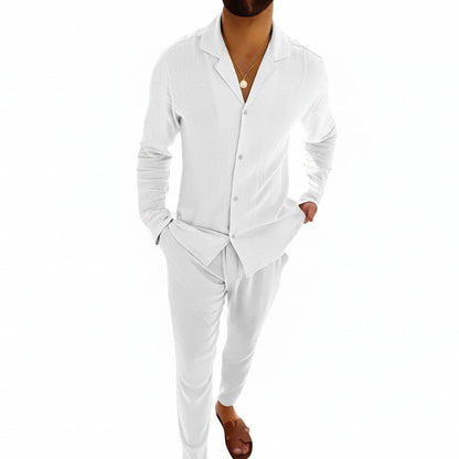 Pánská 2dílná letní souprava – lehký a ležérní outfit na dovolenou, volný čas, běžné nošení a ve stylu smart casual