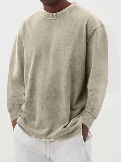 Men's Knit Sweater with Crew Neck and Dropped Shoulders – Relaxed Sweater for Everyday Wear, Leisure, the Office, and Smart Casual Style