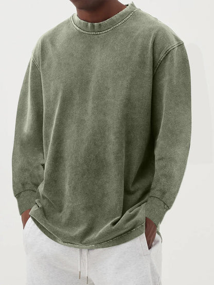 Men's Knit Sweater with Crew Neck and Dropped Shoulders – Relaxed Sweater for Everyday Wear, Leisure, the Office, and Smart Casual Style