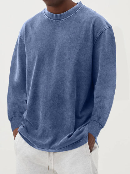 Men's Knit Sweater with Crew Neck and Dropped Shoulders – Relaxed Sweater for Everyday Wear, Leisure, the Office, and Smart Casual Style