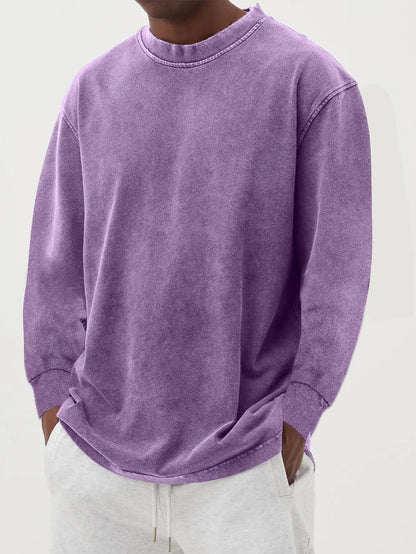 Men's Knit Sweater with Crew Neck and Dropped Shoulders – Relaxed Sweater for Everyday Wear, Leisure, the Office, and Smart Casual Style