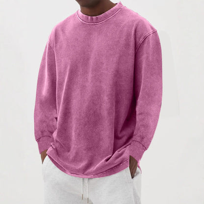 Men's Knit Sweater with Crew Neck and Dropped Shoulders – Relaxed Sweater for Everyday Wear, Leisure, the Office, and Smart Casual Style