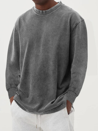 Men's Knit Sweater with Crew Neck and Dropped Shoulders – Relaxed Sweater for Everyday Wear, Leisure, the Office, and Smart Casual Style