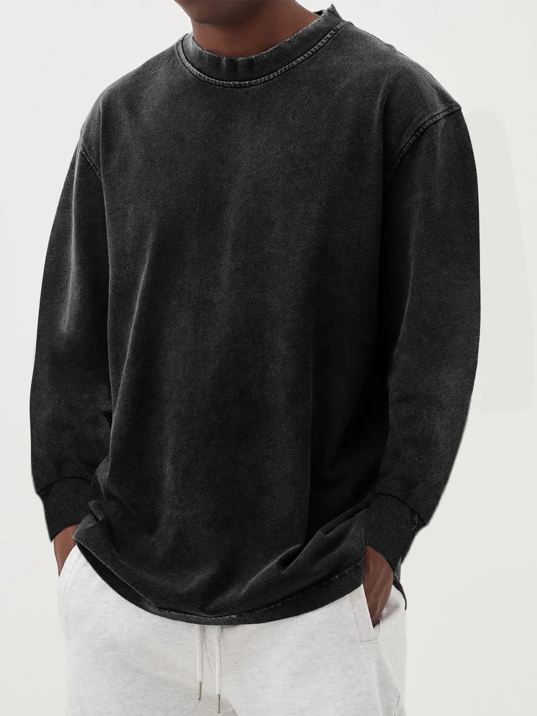 Men's Knit Sweater with Crew Neck and Dropped Shoulders – Relaxed Sweater for Everyday Wear, Leisure, the Office, and Smart Casual Style