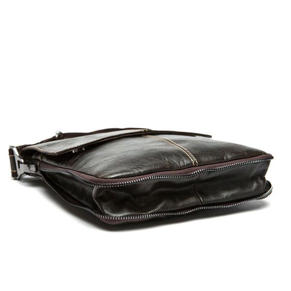 Herre Messenger-taske I Ægte Læder Med Flaplukning – Business-skuldertaske Med Justerbar Crossbody-rem Til Arbejde, Kontor Og Rejser