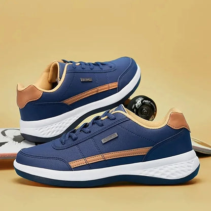 Zapatillas bajas para hombre con cordones, suela acolchada y diseño de paneles - Calzado casual cómodo para el día a día, el tiempo libre y un estilo relajado