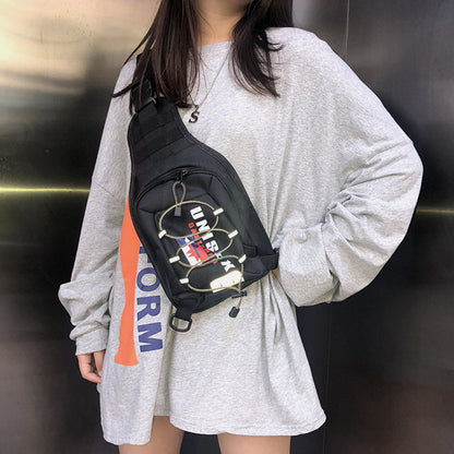 Dame Utility-sling-taske Med Flere Lommer Og Bungee-snore – Praktisk Crossbody-brysttaske Til Hverdagsbrug, Rejser Og Fritid