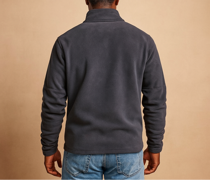 Herre Fleece-pullover Med Half-zip Og Ståkrave – Blød Sweatshirt Med Lange Ærmer Til Efterår, Vinter, Udendørsaktiviteter Og Afslappet Hverdagsbrug