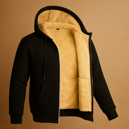 Sudadera con capucha para hombre con cremallera y forro polar – Sudadera cálida con bolsillos para otoño, invierno y el día a día informal
