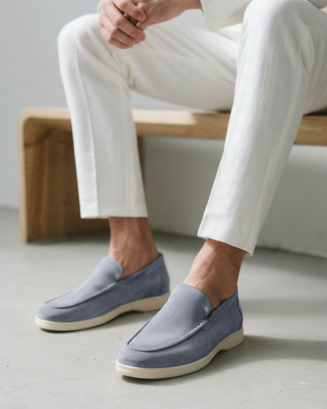 Herre Ruskindsinspirerede Slip-On Loafers Med Let Komfort