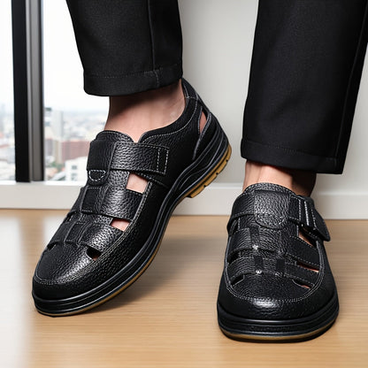 Herresandaler med Tekstureret Design, Polstret Sål og Sommerudskæringer