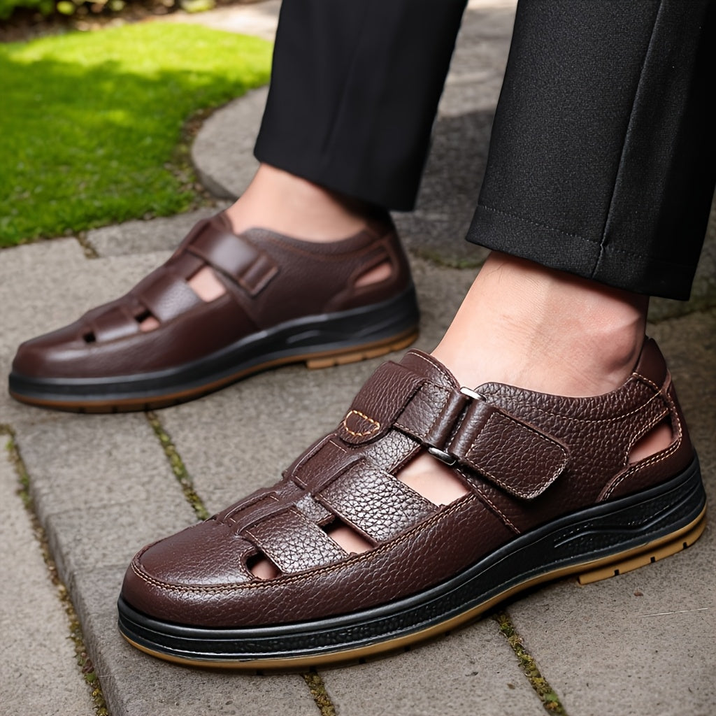 Herresandaler med Tekstureret Design, Polstret Sål og Sommerudskæringer