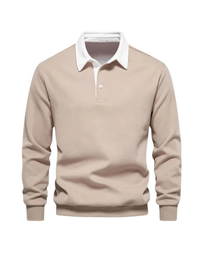 Herre Langærmet Poloshirt – Blød Top Med Krave Til Afslappet Efterårsbrug