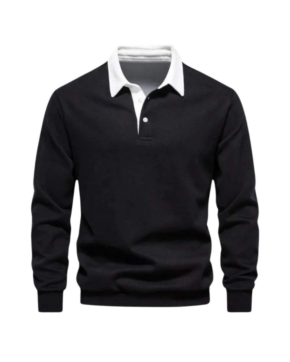 Herre Langærmet Poloshirt – Blød Top Med Krave Til Afslappet Efterårsbrug