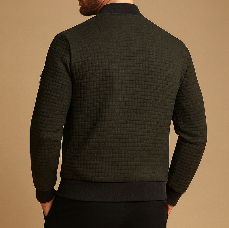 Men's cable-knit sweater with a half-zip and turtleneck - Regular-fit knitwear for the office, weekends, and stylish everyday wear in the cold season