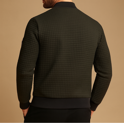 Men's cable-knit sweater with a half-zip and turtleneck - Regular-fit knitwear for the office, weekends, and stylish everyday wear in the cold season