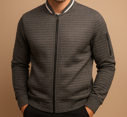 Men's cable-knit sweater with a half-zip and turtleneck - Regular-fit knitwear for the office, weekends, and stylish everyday wear in the cold season