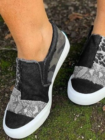 Dame Patchwork Slip-On Sneakers – Lave Sko Til Afslappet Hverdagsbrug
