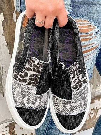 Dame Patchwork Slip-On Sneakers – Lave Sko Til Afslappet Hverdagsbrug