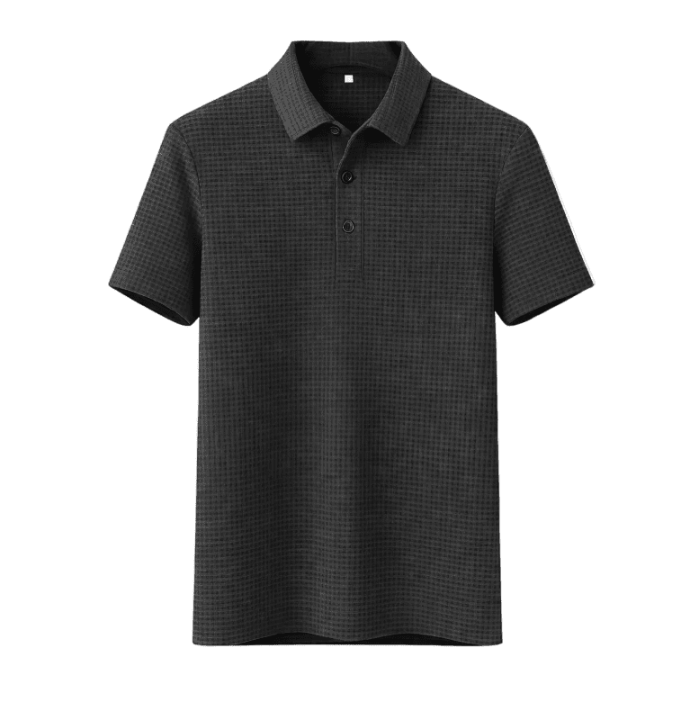 Polo de manga corta para hombre con tejido ligeramente texturizado – Prenda versátil para el día a día informal y el golf