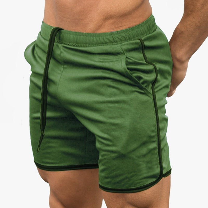 Pantaloni scurți ușori de antrenament pentru bărbați, cu talie elastică și șnur – pantaloni scurți sport comozi, cu buzunare laterale, pentru fitness și purtare casual de zi cu zi