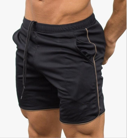 Pantaloni scurți ușori de antrenament pentru bărbați, cu talie elastică și șnur – pantaloni scurți sport comozi, cu buzunare laterale, pentru fitness și purtare casual de zi cu zi