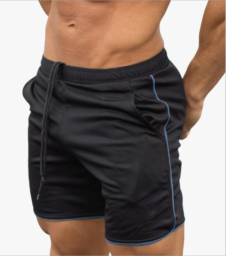 Pantaloni scurți ușori de antrenament pentru bărbați, cu talie elastică și șnur – pantaloni scurți sport comozi, cu buzunare laterale, pentru fitness și purtare casual de zi cu zi