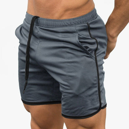 Pantaloni scurți ușori de antrenament pentru bărbați, cu talie elastică și șnur – pantaloni scurți sport comozi, cu buzunare laterale, pentru fitness și purtare casual de zi cu zi
