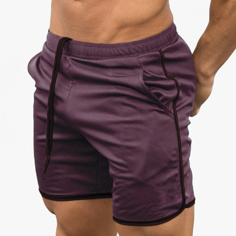 Pantaloni scurți ușori de antrenament pentru bărbați, cu talie elastică și șnur – pantaloni scurți sport comozi, cu buzunare laterale, pentru fitness și purtare casual de zi cu zi