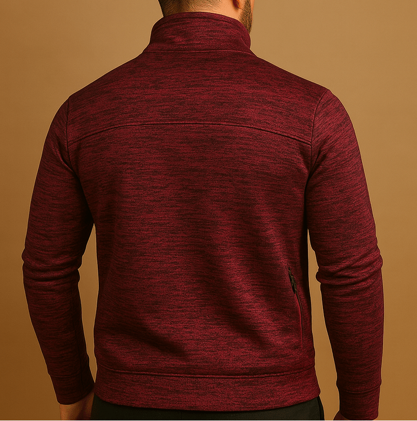 Cárdigan para hombre con cremallera completa y cuello alto - Capa intermedia ligera con bolsillos con cremallera para trabajar al aire libre, viajar y uso diario informal