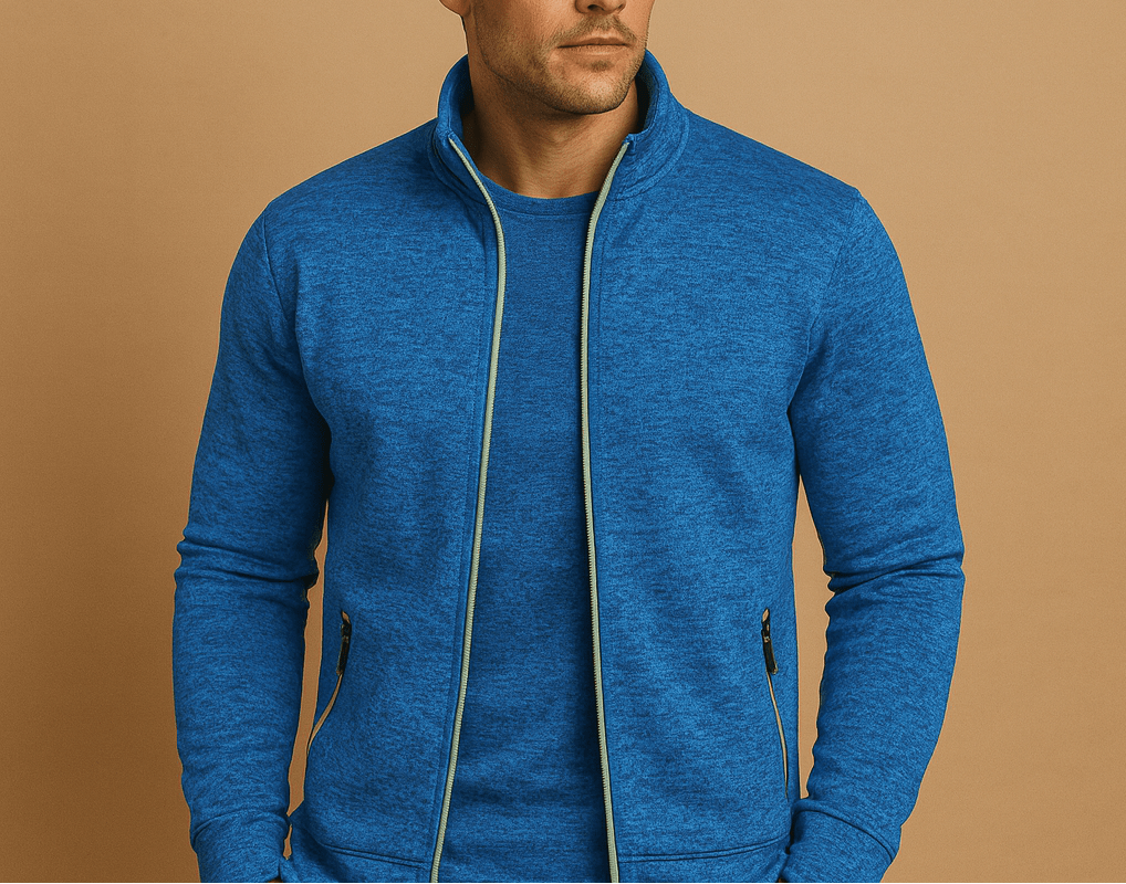 Cárdigan para hombre con cremallera completa y cuello alto - Capa intermedia ligera con bolsillos con cremallera para trabajar al aire libre, viajar y uso diario informal