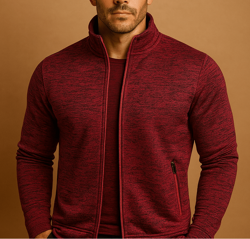 Cárdigan para hombre con cremallera completa y cuello alto - Capa intermedia ligera con bolsillos con cremallera para trabajar al aire libre, viajar y uso diario informal