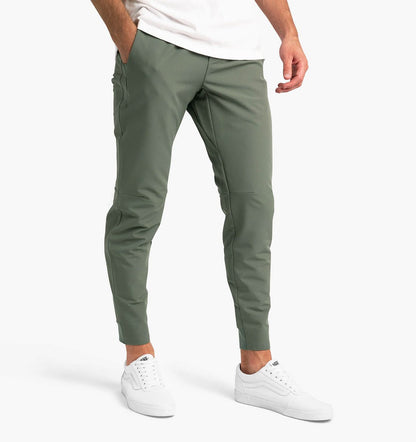 Pantalones de corte slim para hombre con elasticidad - Pantalones informales con perneras cónicas y bolsillos laterales para un uso diario cómodo y un estilo informal
