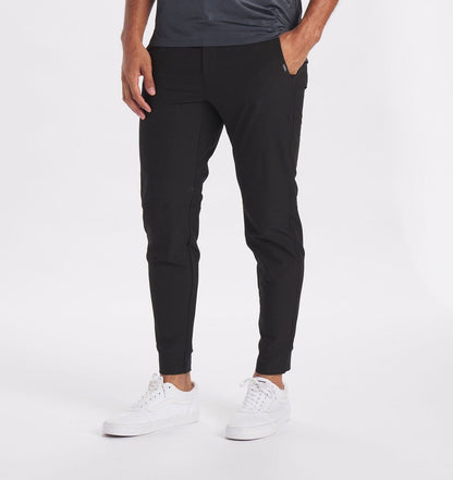 Pantalones de corte slim para hombre con elasticidad - Pantalones informales con perneras cónicas y bolsillos laterales para un uso diario cómodo y un estilo informal