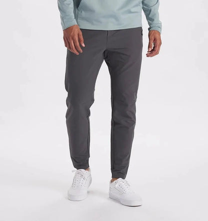 Pantalones de corte slim para hombre con elasticidad - Pantalones informales con perneras cónicas y bolsillos laterales para un uso diario cómodo y un estilo informal