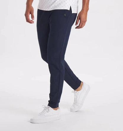 Pantalones de corte slim para hombre con elasticidad - Pantalones informales con perneras cónicas y bolsillos laterales para un uso diario cómodo y un estilo informal