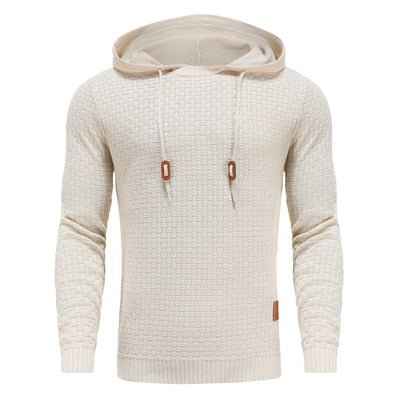 Sudadera de punto texturizado para hombre - Jersey clásico con capucha, cordón y bolsillo tipo canguro para un estilo informal y el uso diario