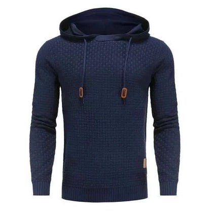 Sudadera de punto texturizado para hombre - Jersey clásico con capucha, cordón y bolsillo tipo canguro para un estilo informal y el uso diario