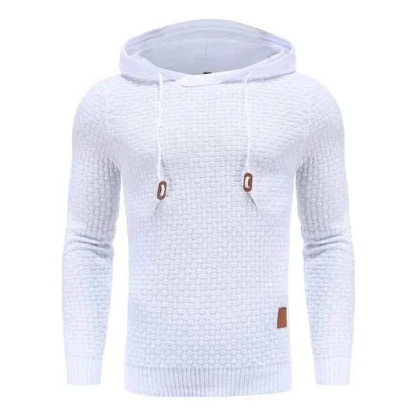 Sudadera de punto texturizado para hombre - Jersey clásico con capucha, cordón y bolsillo tipo canguro para un estilo informal y el uso diario