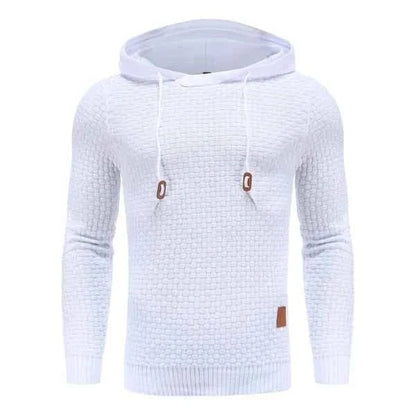 Sudadera de punto texturizado para hombre - Jersey clásico con capucha, cordón y bolsillo tipo canguro para un estilo informal y el uso diario